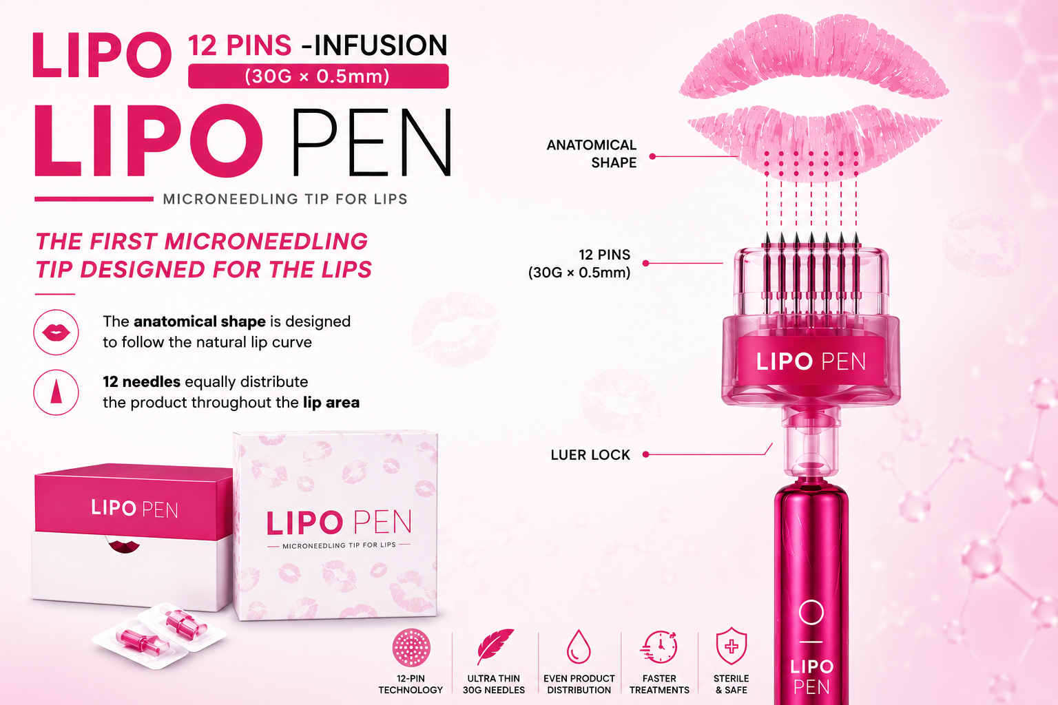 Lipo 12 Pins Infusion (30G × 0.5mm)