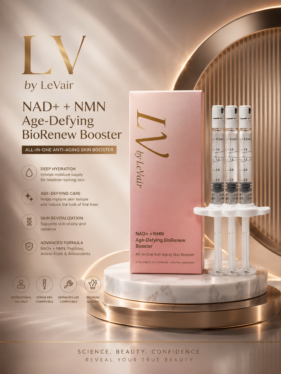 LV by LeVair NAD+ + NMN Age-Defying Booster (3x2.5ml)