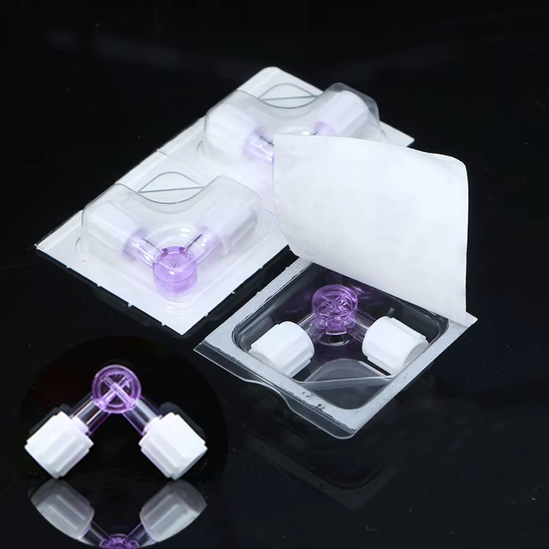 L-Shaped 2 Way Syringe Connector